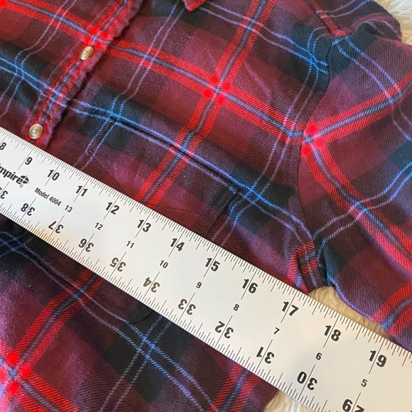 American Eagle Amazingly Soft Red Plaid Flannel Button Down Shirt Size XS #1621 - Picture 6 of 10